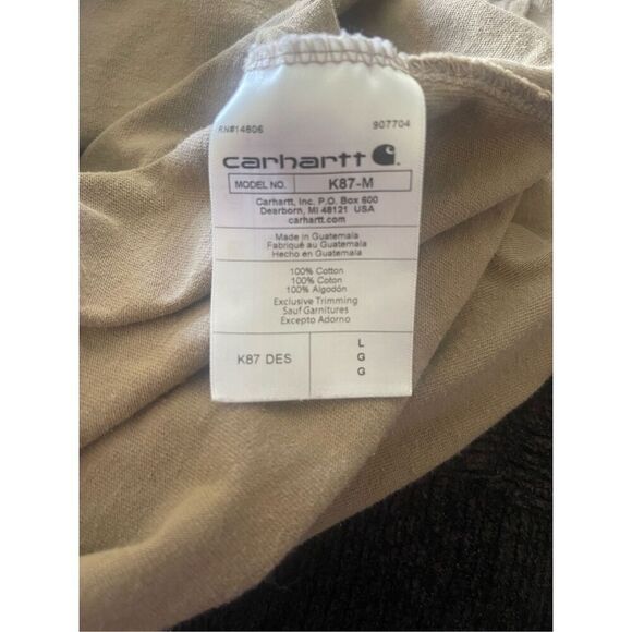 Carhartt Men's Tan Loose Fit Heavyweight Short Sleeve Pocket T-Shirt Size Large - Picture 10 of 15